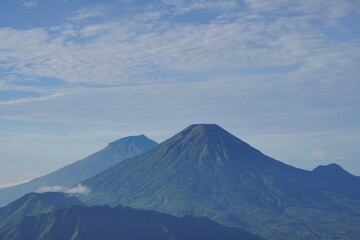 Fototapeta premium view from Mount Prau in the morning