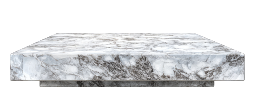 Rectangular slab of light gray marble