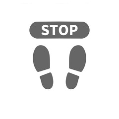 足元のSTOPサイン – Stand Here STOP Sign Icon