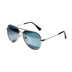 Chic gold aviator sunglasses with gradient blue lenses offer stylish sun protection and modern flair.