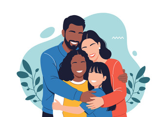 Diverse family hugging together love happiness connection togetherness warmth affection joyful moments together family life togetherness