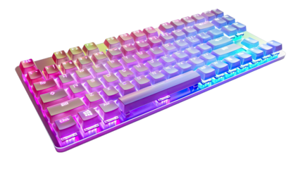 A multicolored, backlit keyboard
