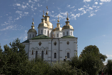 Ukraine Poltava region Mgarsky monastery on a sunny summer day