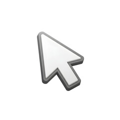 Mouse Cursor Click on Transparent Background Pointing Upward with Shadow