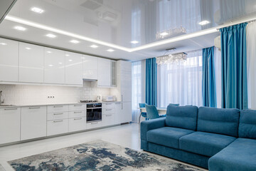 Modern Stylish Kitchen and Living Room Interior Design