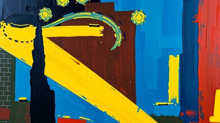 Bold abstract painting bursting with vibrant colors, ideal for modern art enthusiasts and commercial projects