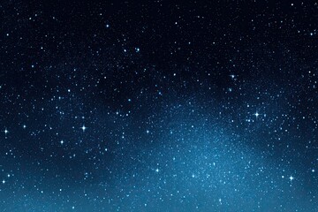 Obraz premium Dark blue night sky filled with countless twinkling stars, showing varying brightness and density, with a gradient fading to a lighter blue near the bottom