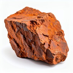 Rustic ironstone specimen displaying rich earthy tones and rugged texture on white background