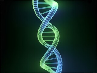 Sci-Fi Medical Illustration of Neon Holographic DNA Structure in Healthcare Innovation