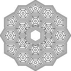 Geometric Hexagon Pattern with Intricate Lines for Creative Designs and Modern Backgrounds