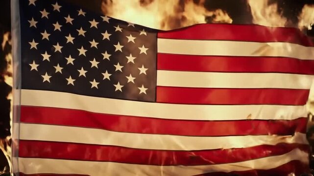 US flag burning