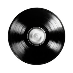 Close-up of a black vinyl record