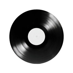 Black vinyl record with white label
