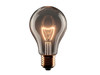 Glowing light bulb isolated on dark background