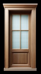 sophisticated cedar window with matte finish, patterned glass, flush jambs in high definition.