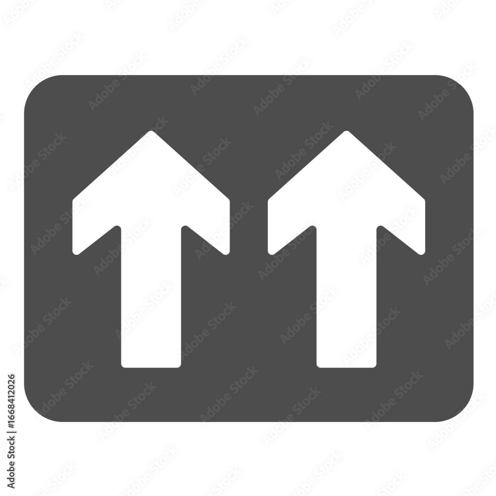 Poster one way forward traffic solid icon, driver license concept. vector graphics. signpost plate with two