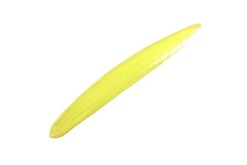 Yellow watercolor paint brush stroke isolated on transparent background. art and watercolor painting concept.