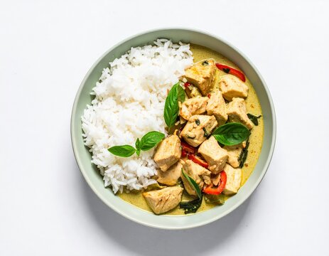 Thai green curry with jasmine rice