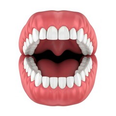 Obraz premium Realistic open mouth with detailed teeth and gums, showcasing dental health and anatomy