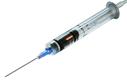 Medical syringe, 3D rendering