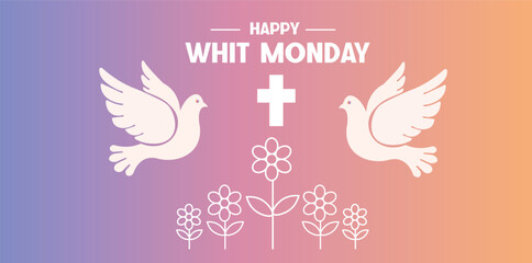 Whit Monday Dove Illustration Vector Design