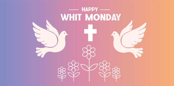 Whit Monday Dove Illustration Vector Design