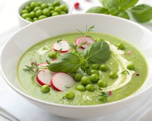 Soup dish of pea soup 