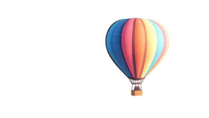 Colorful hot air balloon against black background