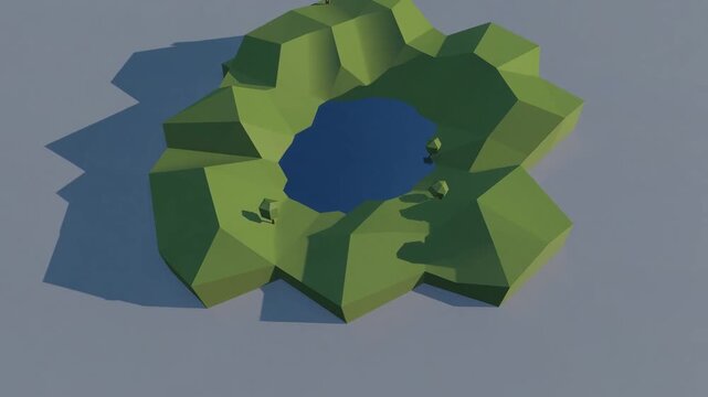 body of water. 3d isometric