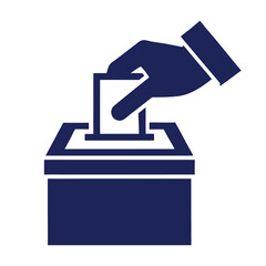 "Voting Icon – Hand Placing Ballot into Secure Box – Representing Civic Duty, Democracy, Political Participation, and Election Process – Flat Vector for Government Interfaces, Civic Tech Platforms, No