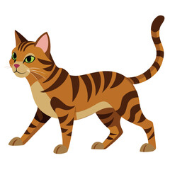 Majestic Feline A Striking Tabby Cat in Motion