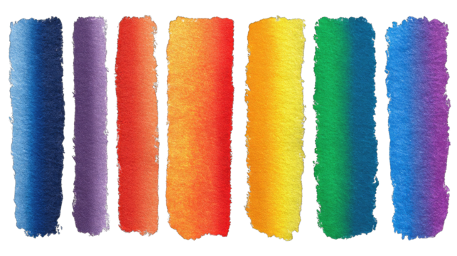 Colorful vertical stripes of blended hues