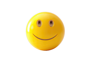 Smiling emoticon, glossy yellow