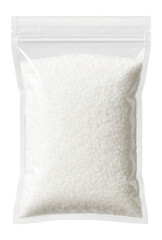 Fine sea salt in a clear plastic bag
