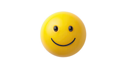 Fototapeta premium Happy emoticon. 3D rendered yellow face with a smile