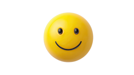 Happy emoticon. 3D rendered yellow face with a smile