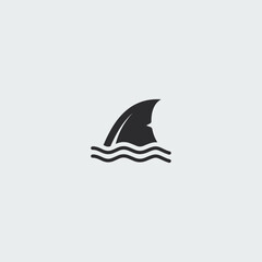Shark fin Logo icon flat vector design
