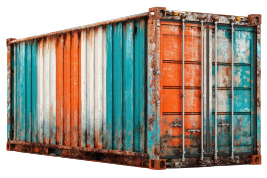 Rusted shipping container
