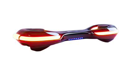 Red hoverboard, futuristic design
