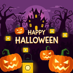 Happy Halloween Spooky Night Pumpkins