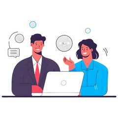 businessman and businesswoman