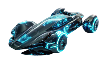 Futuristic racing vehicle with glowing interior