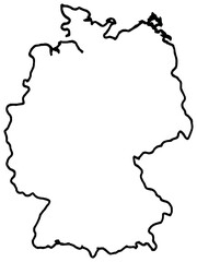 Obraz premium Germany map outline vector: simple composition of germany country border for design projects