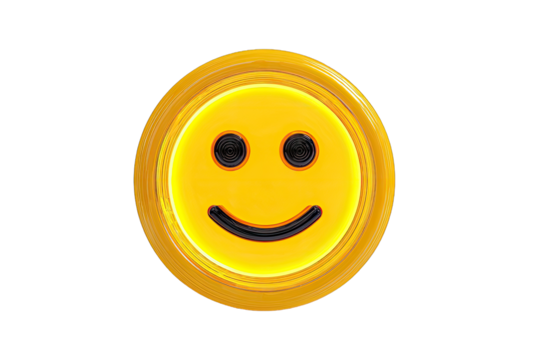 Smiling face,  glowing yellow