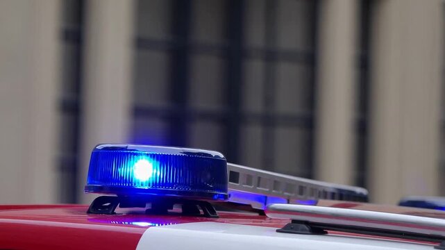 Illumination signal from emergency services colored blue