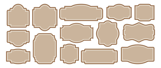 Obraz premium Set of luxury vintage frames, collection of retro labels, badges and banners. Vintage frames set isolated on white background. Decorative frame. Vector 