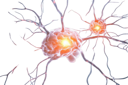Close-up of nerve cells.  Complex network