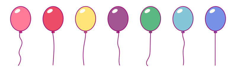 vector cartoon balloons isolated on transparent background.  © Vetra Kori