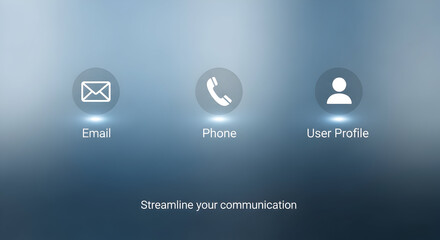 Streamline your communication with modern email, phone, and profile icons for seamless connectivity