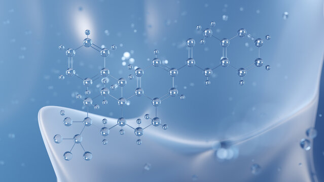 dagrocorat molecular structure, 3d model molecule, selective glucocorticoid receptor agonist structural chemical formula view from a microscope